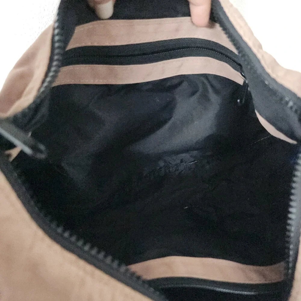 Baggu Medium Nylon Crescent Bag Brown Black Strap